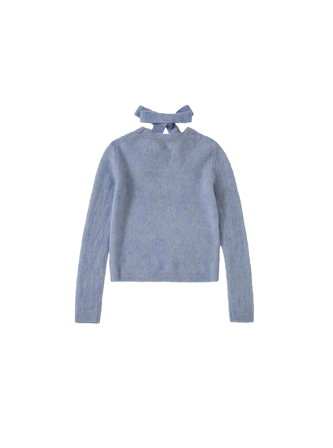 TIE NECK MOHAIR SWEATER