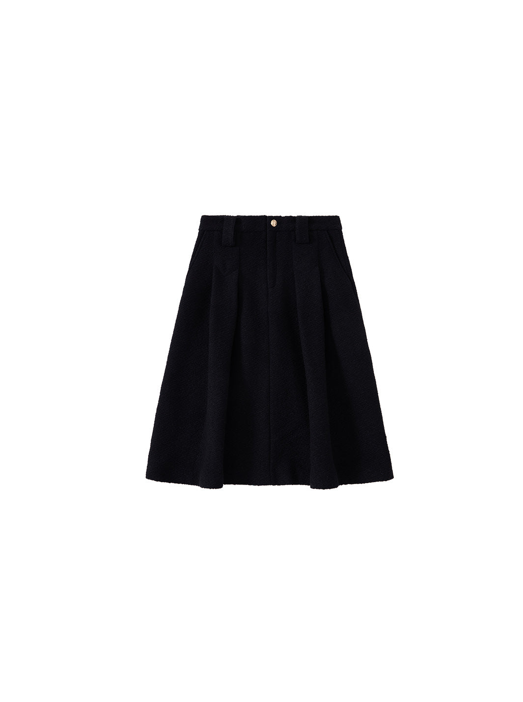 WOOL TAILORED SKIRT - BLACK